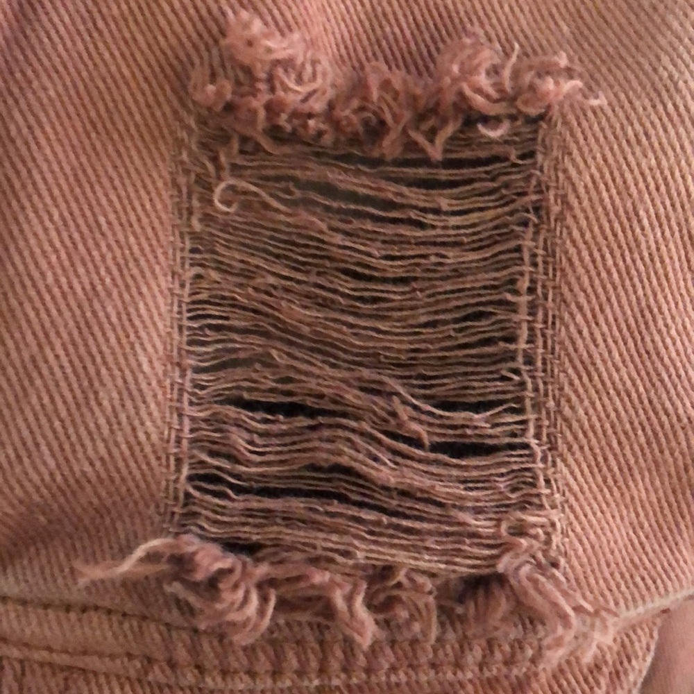 Refuge Distressed Denim Jacket Rust/Brown Color Size Small Button Up - Picture 4 of 5